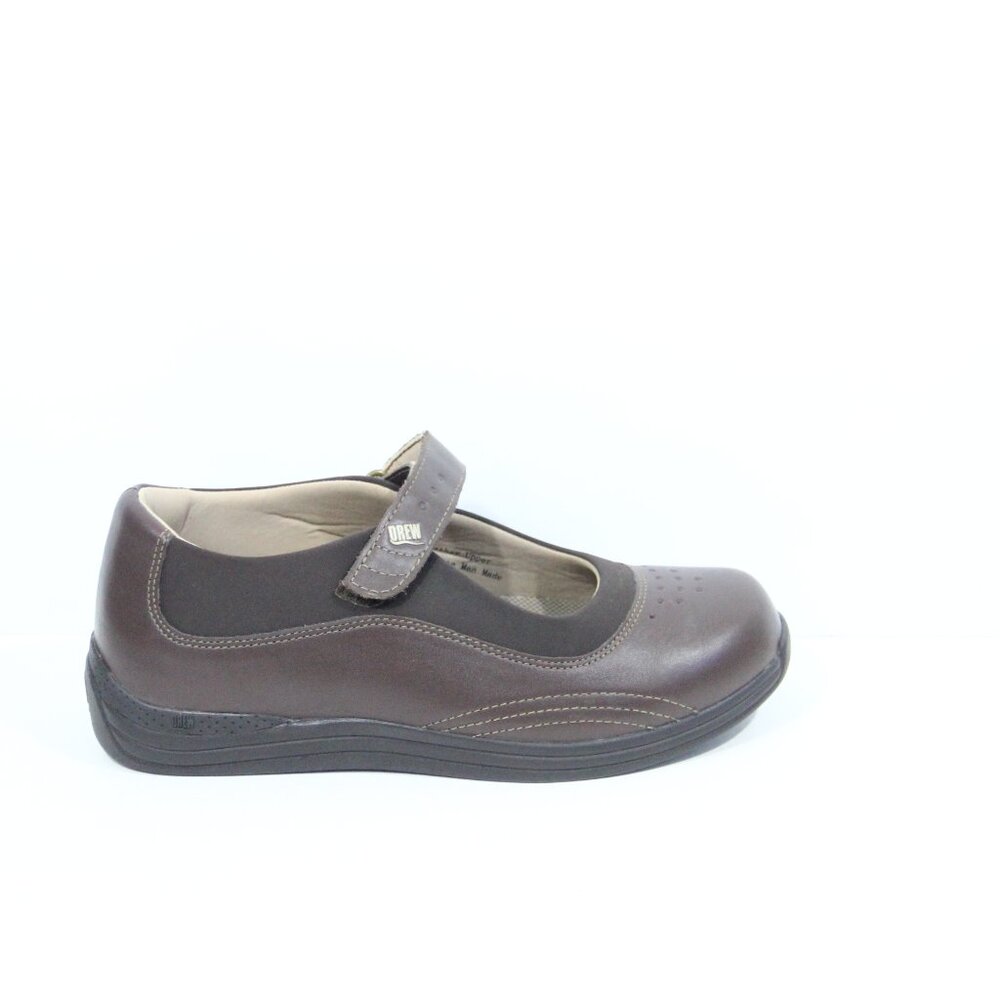 Drew Rose Mary Jane Shoe Women Comfort Flat 8 wide Brown Leather casual